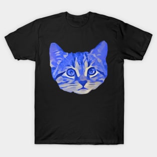 Kitty Face Blue T-Shirt